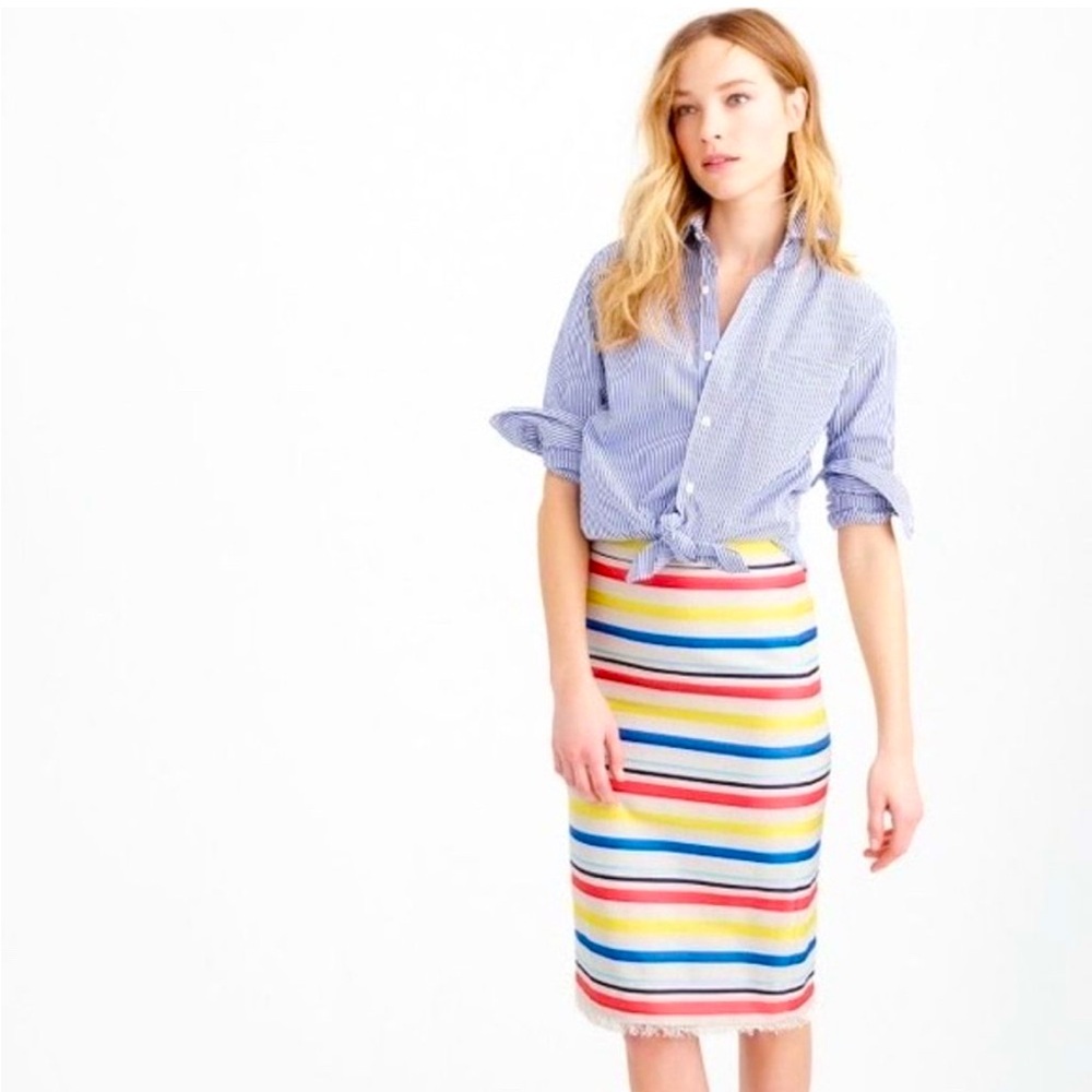 JCrew multicolored pencil skirt